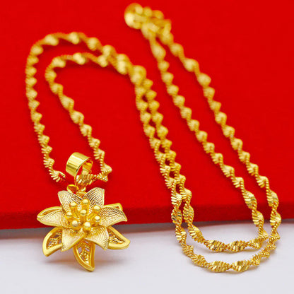 (READYSTOCK) Rantai Leher + Loket Emas Gold Necklace Pendant for Women | Jewelry Aksesori Perhiasan Emas Fashion NL0038