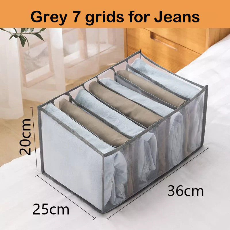 READY STOCK!!! 6/7/11 Grids Underwear Tudung Clothes Organiser Box Stackable Wardrobe Drawer Socks Storage Box 内衣裤收纳盒
