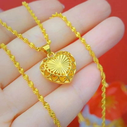 (READYSTOCK) Rantai Leher + Loket Emas Gold Necklace Pendant for Women | Jewelry Aksesori Perhiasan Emas Fashion NL0038