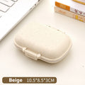 READY STOCK!!! 8-Slot for Travel Pill Box with Seal Ring Small Box for Tablets Wheat Straw Container for Medicines 塑料药盒