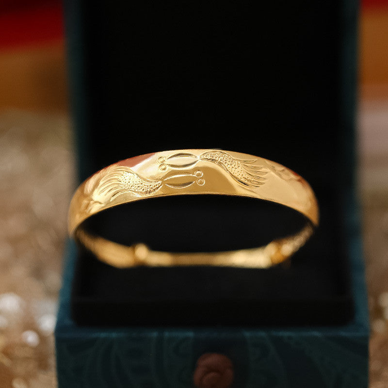 (READYSTOCK) Gelang Emas Gold Plated Bangle Wanita | Openable Caved Gold Bangles | Perhiasan Aksesori Fashion HR0042