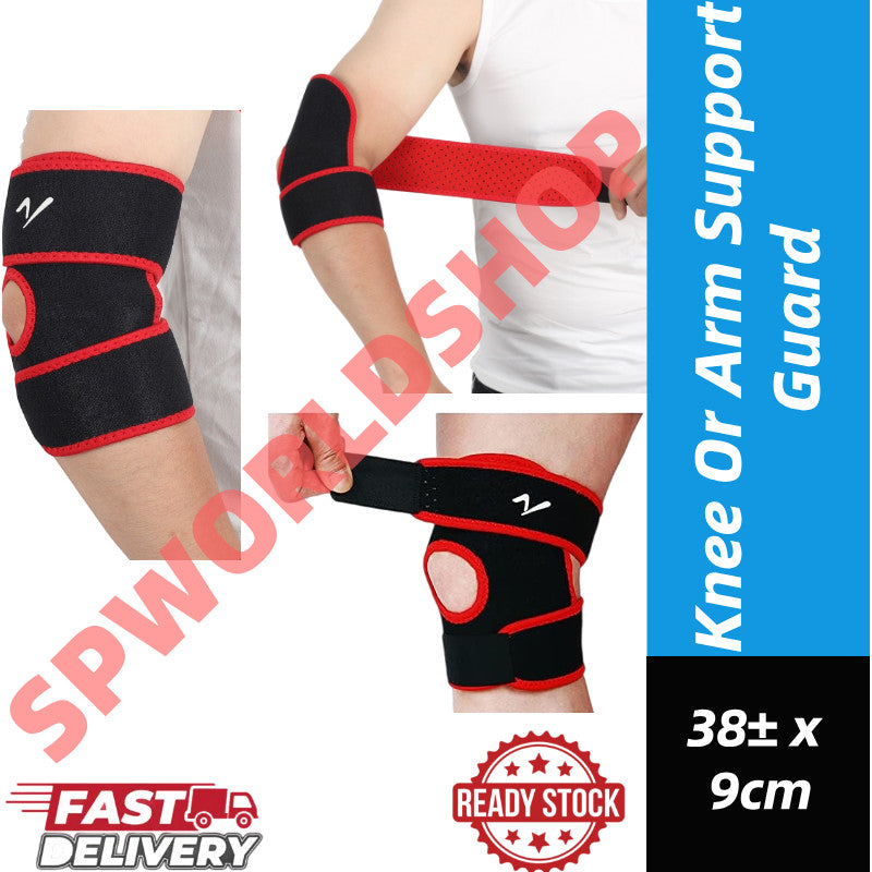 (READYSTOCK) Breathable Adjustable Open Patella Knee Or Arm Support Guard for Sports 透气可调节护膝/护肘