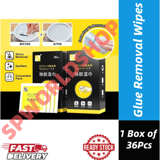 READY STOCK!!! 36pcs/Box Glue Removal Wipes Sticker Removal Wipes For Metal Plastic Glass Offset printing 除胶湿巾