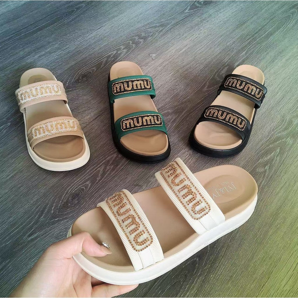 Ready Stock! Women Platform Slippers | Summer Casual Thick  | Non-Slip, Lightweight, Comfortable - JYL-400 女士厚底拖鞋