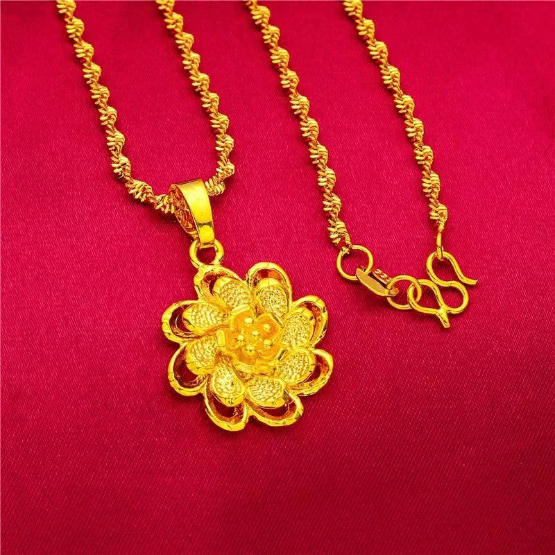 (READYSTOCK) Rantai Leher + Loket Emas Gold Necklace Pendant for Women | Jewelry Aksesori Perhiasan Emas Fashion NL0038