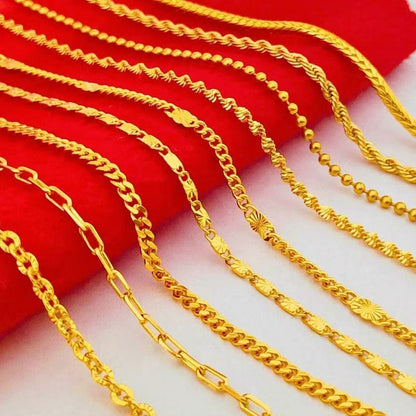 (READYSTOCK) Rantai Leher Emas Gold Necklace 45cm | Brass Gold Plated | Fashion Jewelry Aksesori Wanita Perhiasan NL0039