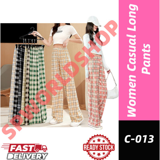 READY STOCK!!!Women Wide Leg Long Pants Casual Pants New Trousers Seluar Panjang Longgar Prempuan Wanita C-013 8133