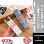 READY STOCK!!! Cartoon Rabbit Ear Silicone Transparent/Luminous Remote Control Cover Waterproof Dust proof Case 兔子遥控器防尘罩