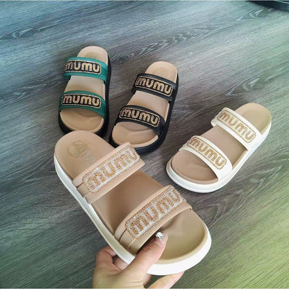 Ready Stock! Women Platform Slippers | Summer Casual Thick  | Non-Slip, Lightweight, Comfortable - JYL-400 女士厚底拖鞋