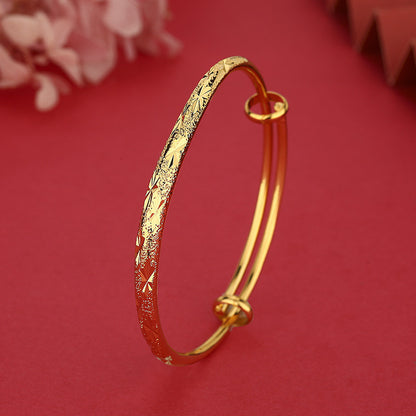 (READYSTOCK) Gelang Emas Gold Plated Bangle Wanita | Openable Caved Gold Bangles | Perhiasan Aksesori Fashion HR0042