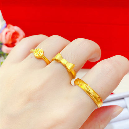 (READYSTOCK) Cincin Emas Gold Plated Wanita | 2025 New Style Adjustable Opening Ring | Fashion Jewelry Perhiasan GR0040