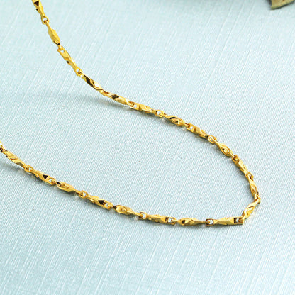 (READYSTOCK) Rantai Leher Emas Gold Necklace 45cm | Brass Gold Plated | Fashion Jewelry Aksesori Wanita Perhiasan NL0039