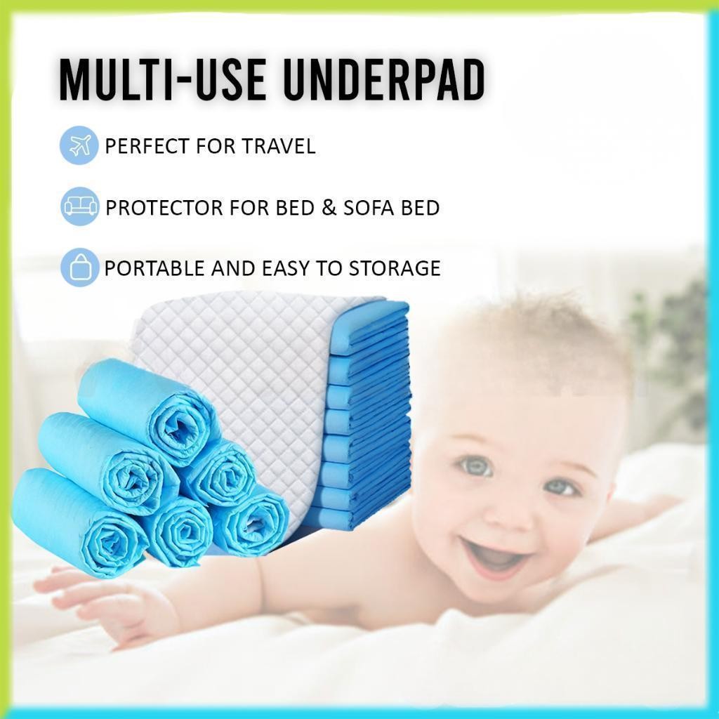[READY STOCK] 10Pcs Disposable Baby Changing Pads | Super Absorbent Breathable Underpads for Infant Bed  一次性婴儿护理垫