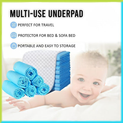 [READY STOCK] 10Pcs Disposable Baby Changing Pads | Super Absorbent Breathable Underpads for Infant Bed  一次性婴儿护理垫