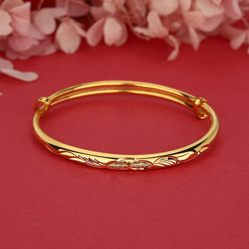 (READYSTOCK) Gelang Emas Gold Plated Bangle Wanita | Openable Caved Gold Bangles | Perhiasan Aksesori Fashion HR0042