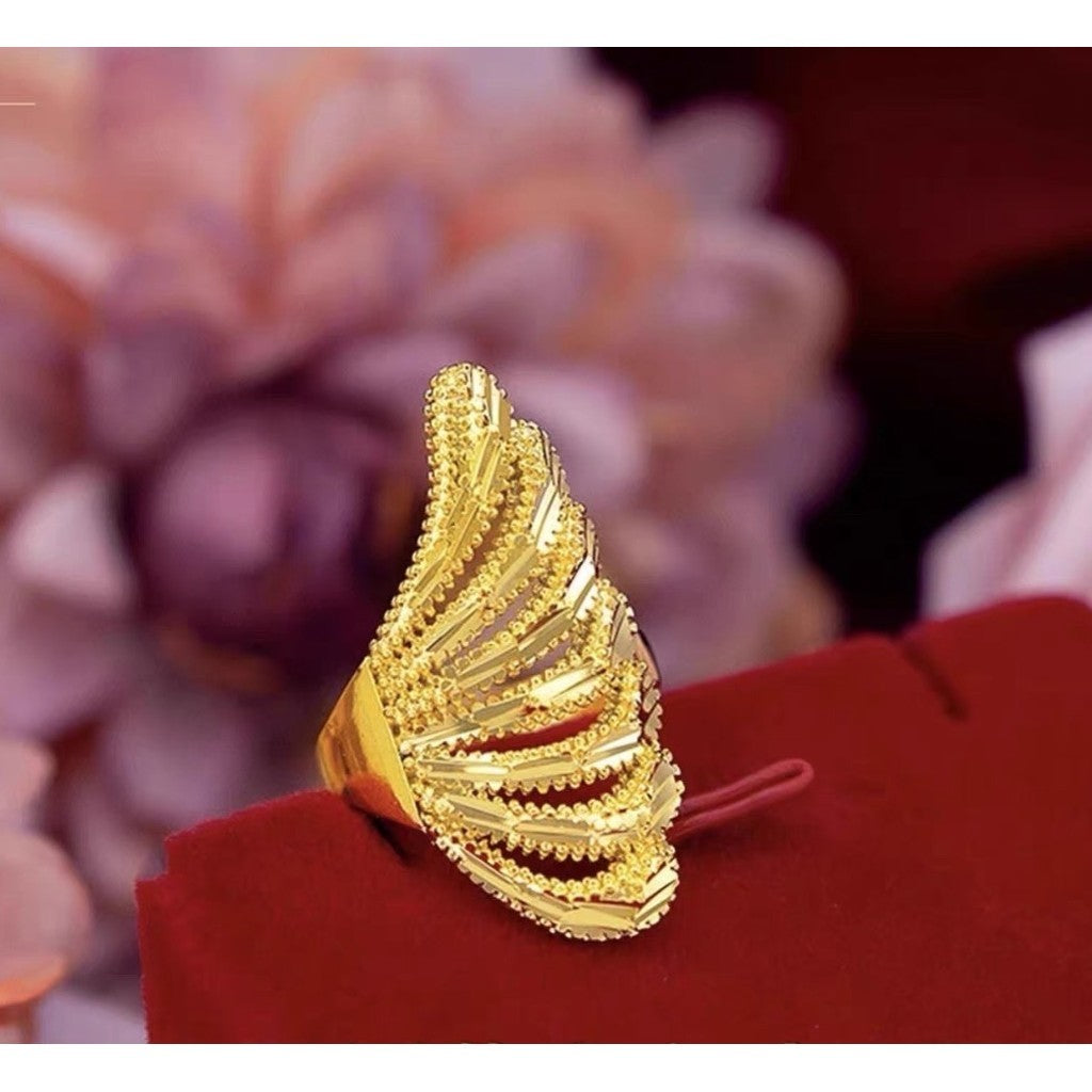(READYSTOCK) Cincin Emas Gold Plated Wanita | 2025 New Style Adjustable Opening Ring | Fashion Jewelry Perhiasan GR0040