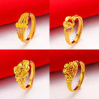 (READYSTOCK) Cincin Emas Gold Plated Wanita | 2025 New Style Adjustable Opening Ring | Fashion Jewelry Perhiasan GR0040