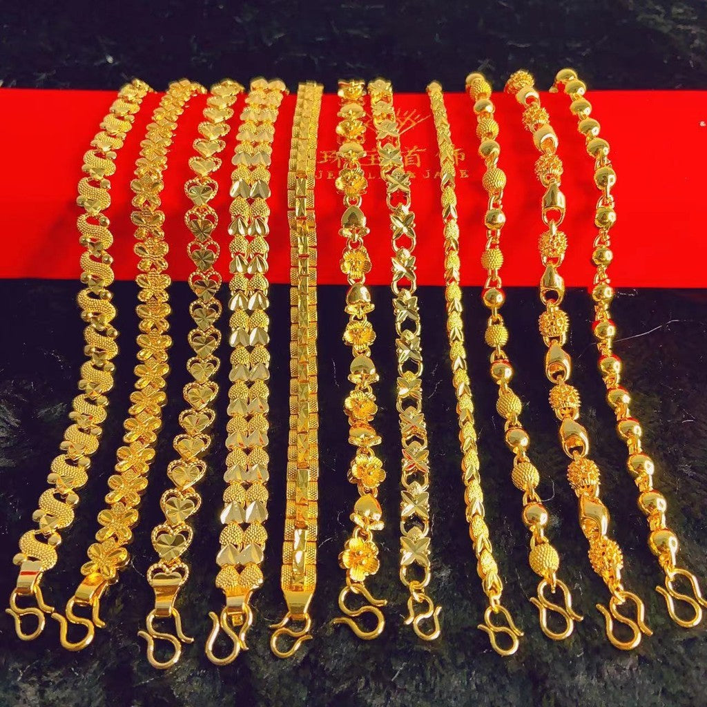 (READYSTOCK) Rantai Tangan Emas Gold Plated Chain Bracelet | Gelang Emas  | Gold Jewellery Aksesori Perhiasan HL0041