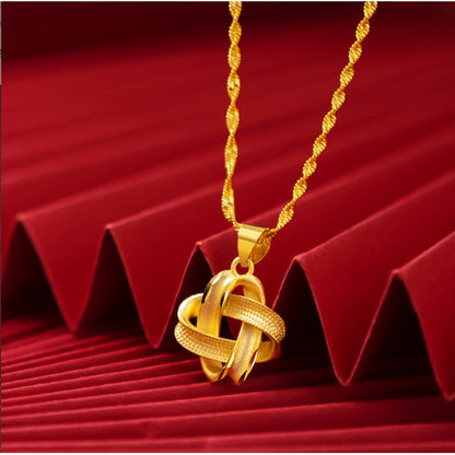 (READYSTOCK) Rantai Leher + Loket Emas Gold Necklace Pendant for Women | Jewelry Aksesori Perhiasan Emas Fashion NL0038