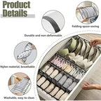 READY STOCK!!! 6/7/11 Grids Underwear Tudung Clothes Organiser Box Stackable Wardrobe Drawer Socks Storage Box 内衣裤收纳盒
