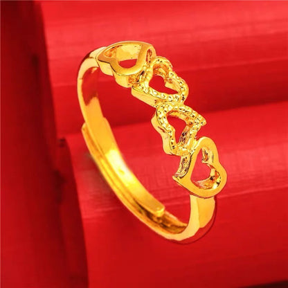 (READYSTOCK) Cincin Emas Gold Plated Wanita | 2025 New Style Adjustable Opening Ring | Fashion Jewelry Perhiasan GR0040