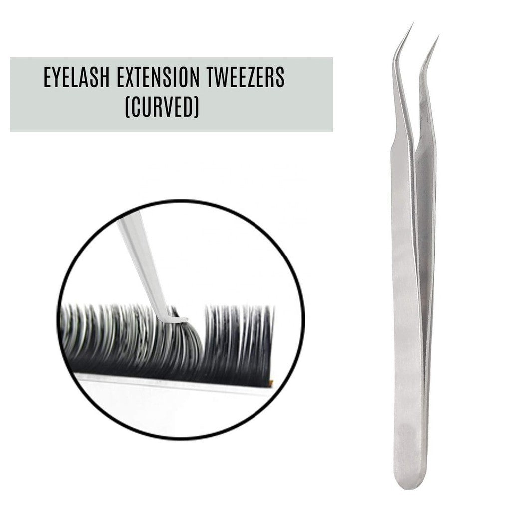 READY STOCK!!! 10cm Stainless Steel Tweezers Precision Beauty Special Tweezers Elbow for Repair Eyelash Grafting 不锈钢镊子