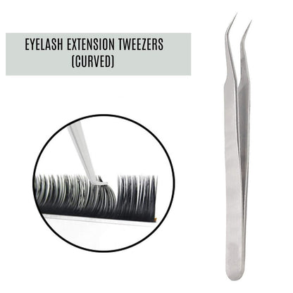 READY STOCK!!! 10cm Stainless Steel Tweezers Precision Beauty Special Tweezers Elbow for Repair Eyelash Grafting 不锈钢镊子