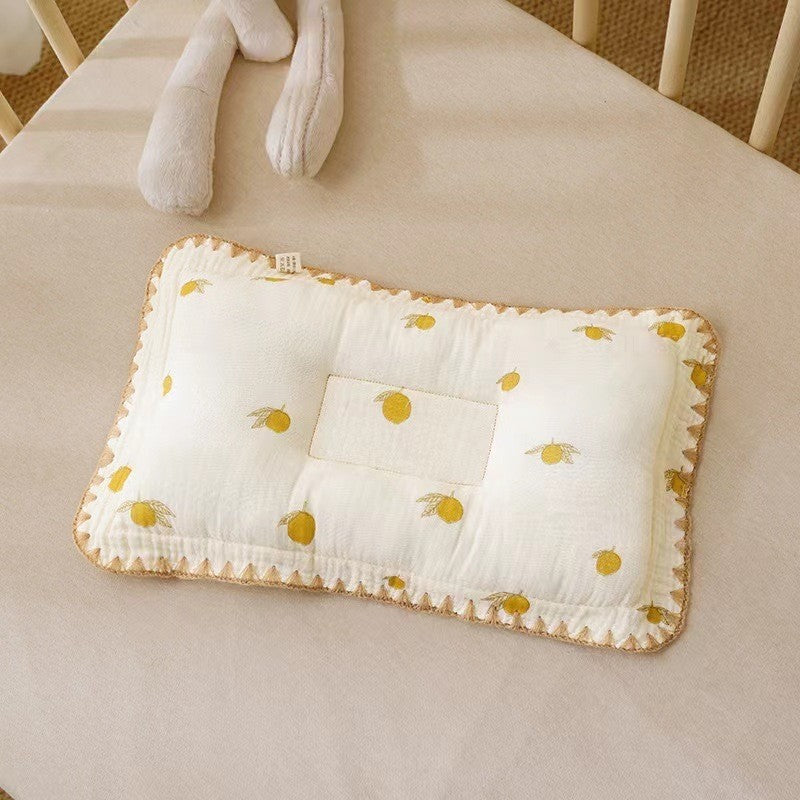 100% Cotton Baby Sleeping Pillow 3-6 Months Soft Muslin and Breathable Baby Pillow 3D Pillow For Newborn Baby-2434