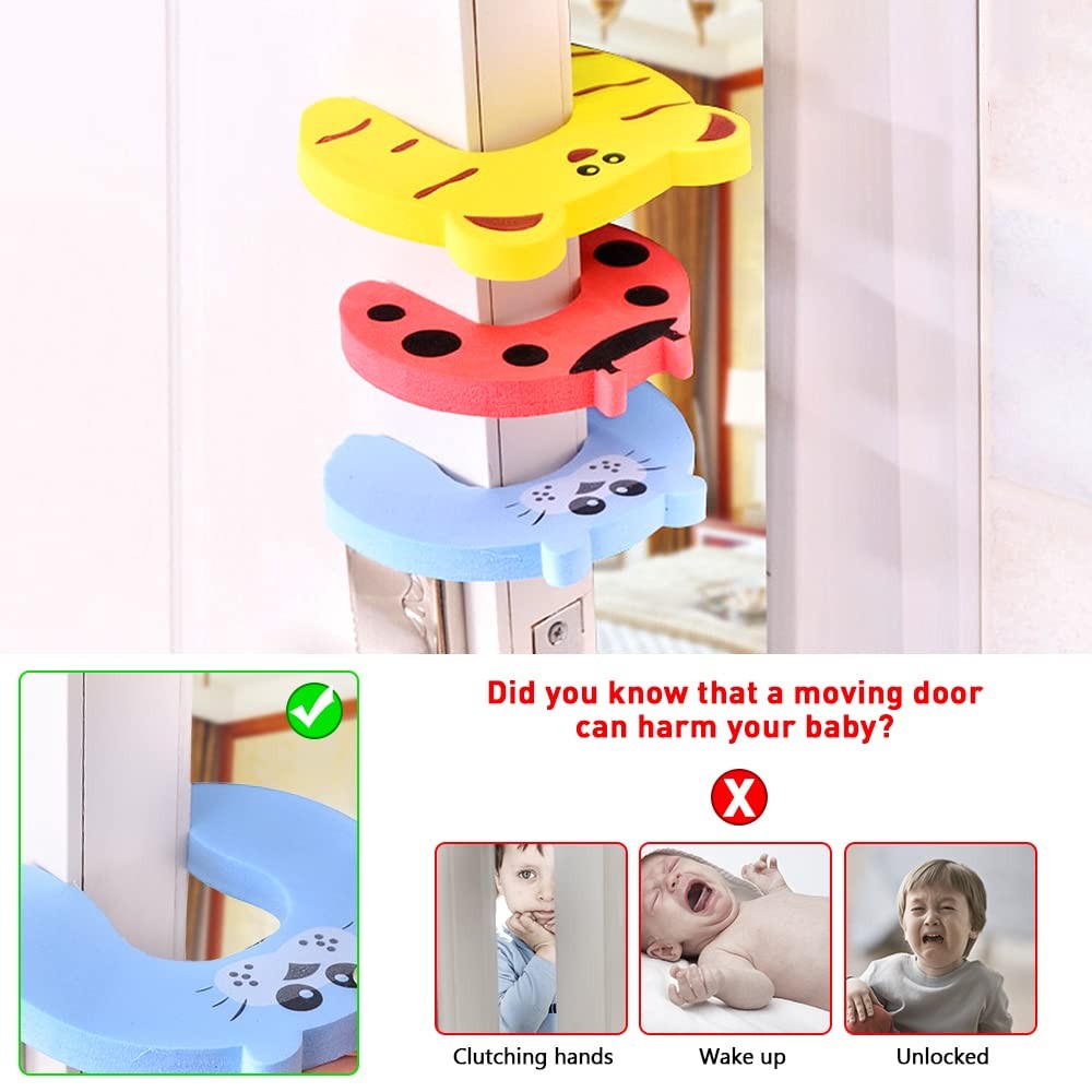 Safety Door Stopper (C0D1) | Anti-Finger Pinch Guard | Cartoon Foam Door Wedge Protector | Penyekat Pintu Bayi 宝宝安全门塞 防夹手 门卡 泡沫门挡