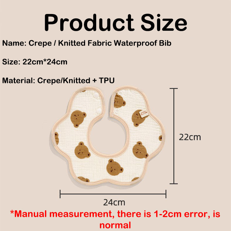 PURE COMFORT | 360° 旋转云感：绉布针织防水护颈围嘴 Baby Crepe & Knitted Bib · 360° Seamless Protection
