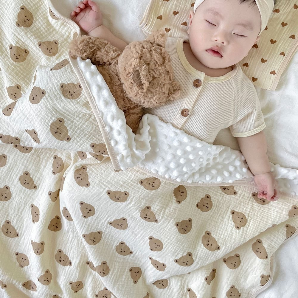 READY STOCK‼️ Newborn Baby Blanket | 100% Cotton | Soft & Skin-Friendly | 100*100cm | 新生儿纯棉盖毯 | 柔软亲肤