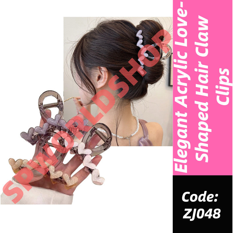 Vintage Jelly Love Scratch Clip | Large Heart-Shaped Crab Hair Claw | Fashionable  Headdress for Women - ZJ048 复古果冻爱心发夹