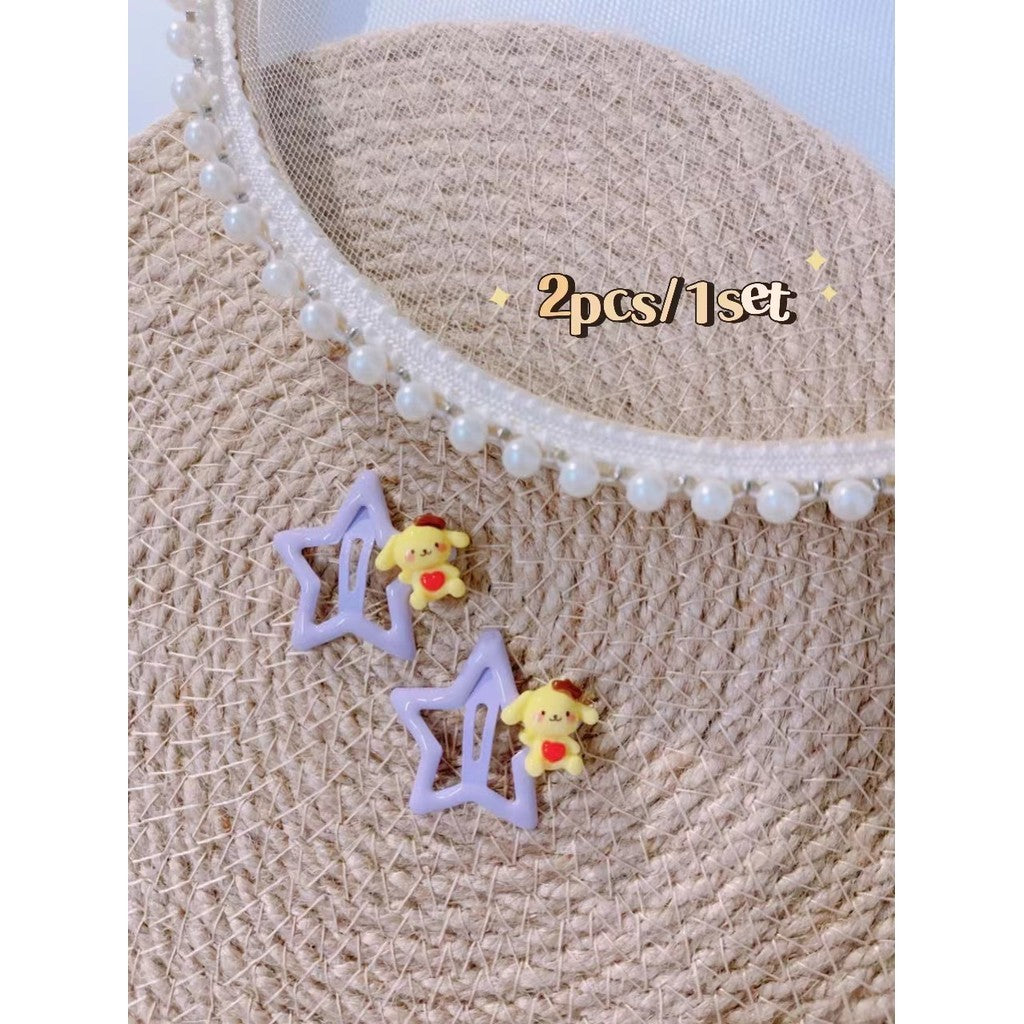 5Pcs/Set Cartoon Hairpins For Baby Girls Cute Flower Hair Clips Animal Mini Hairclips Kids-CSW1015