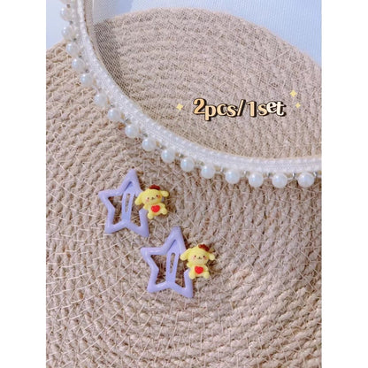 5Pcs/Set Cartoon Hairpins For Baby Girls Cute Flower Hair Clips Animal Mini Hairclips Kids-CSW1015