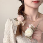 Elegant Ladies Net Yarn Rose Flower Hair Rope Fashion Elastic Sweet Hair Scrunchies-FGH02