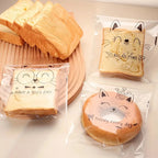 Cute Cartoon Transparent Self-adhesive Bread Bag Oil-proof Large Capacity Portable Bread Treat Bags-15180PP