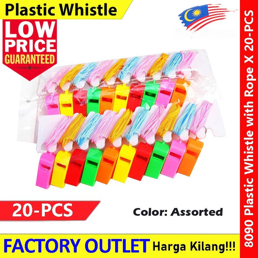 【20-PCS】 Plastic Whistle PVC with Rope Wisel Pengadil #Wisel #Whistle #口哨 #哨子 #8090