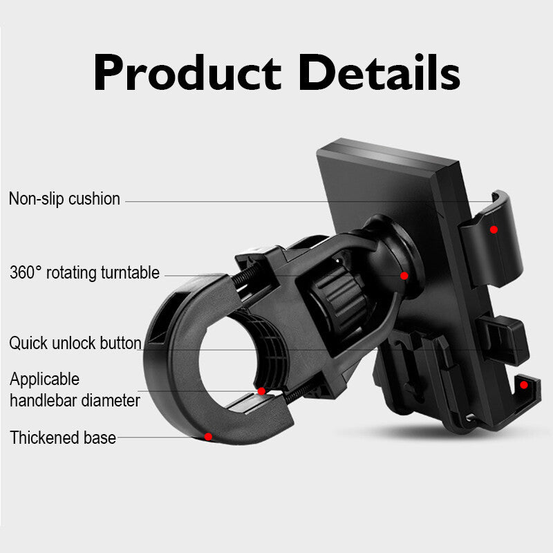READY STOCK‼️ Motorcycle Phone Holder | 360° Rotation | Side Mirror & Handlebar Mount | 摩托车手机支架 | 360° 旋转 |