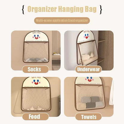 【READY STOCK】Hanging Mesh Storage Bag | Single-Layer Closet Organizer | Dustproof Underwear Bra Socks Storage 悬挂式收纳网兜 C1