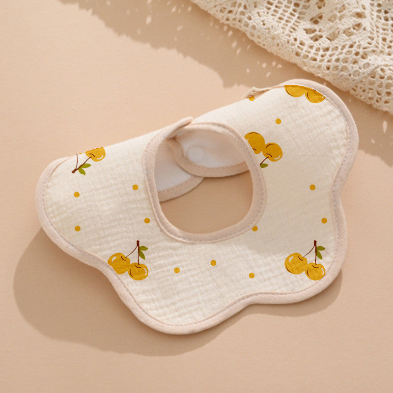 PURE COMFORT | 360° 旋转云感：绉布针织防水护颈围嘴 Baby Crepe & Knitted Bib · 360° Seamless Protection