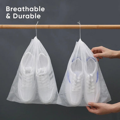(READYSTOCK) Non Woven Shoe Bags Waterproof Drawstring Storage Bags Travel Storage Bags Dustproof Shoe Bag 无纺布防水鞋袋