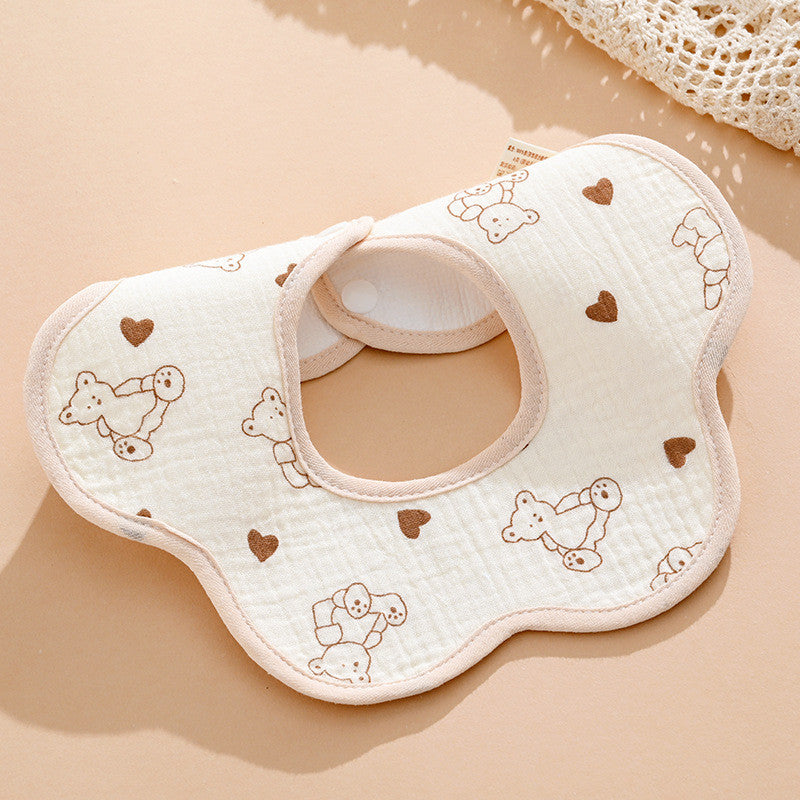 PURE COMFORT | 360° 旋转云感：绉布针织防水护颈围嘴 Baby Crepe & Knitted Bib · 360° Seamless Protection