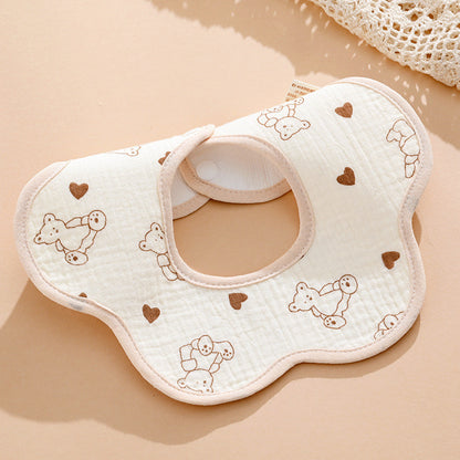 【READY STOCK】Baby Crepe & Knitted Bib Waterproof Baby Bibs 360 Degree Bib Newborn Kids Feeding Baby Saliva Towel-9627