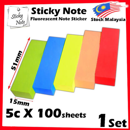 Sticky Note Memo Pad Fluorescent Note Sticker Post It Sign Here Sticky Notes