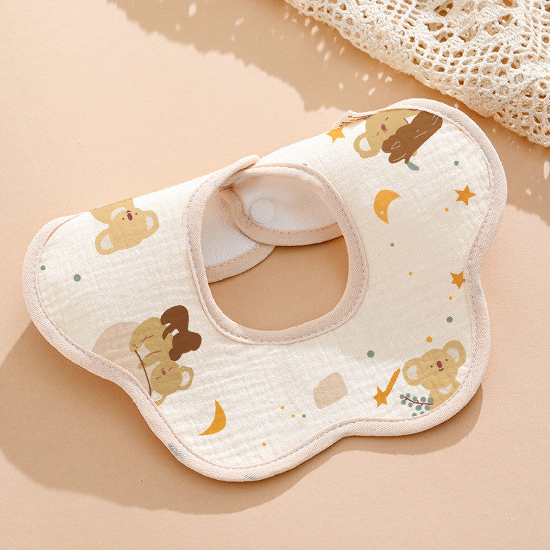 PURE COMFORT | 360° 旋转云感：绉布针织防水护颈围嘴 Baby Crepe & Knitted Bib · 360° Seamless Protection