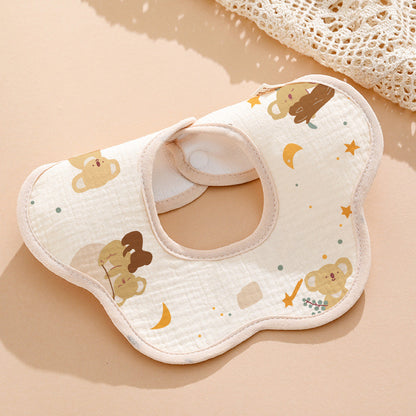 【READY STOCK】Baby Crepe & Knitted Bib Waterproof Baby Bibs 360 Degree Bib Newborn Kids Feeding Baby Saliva Towel-9627