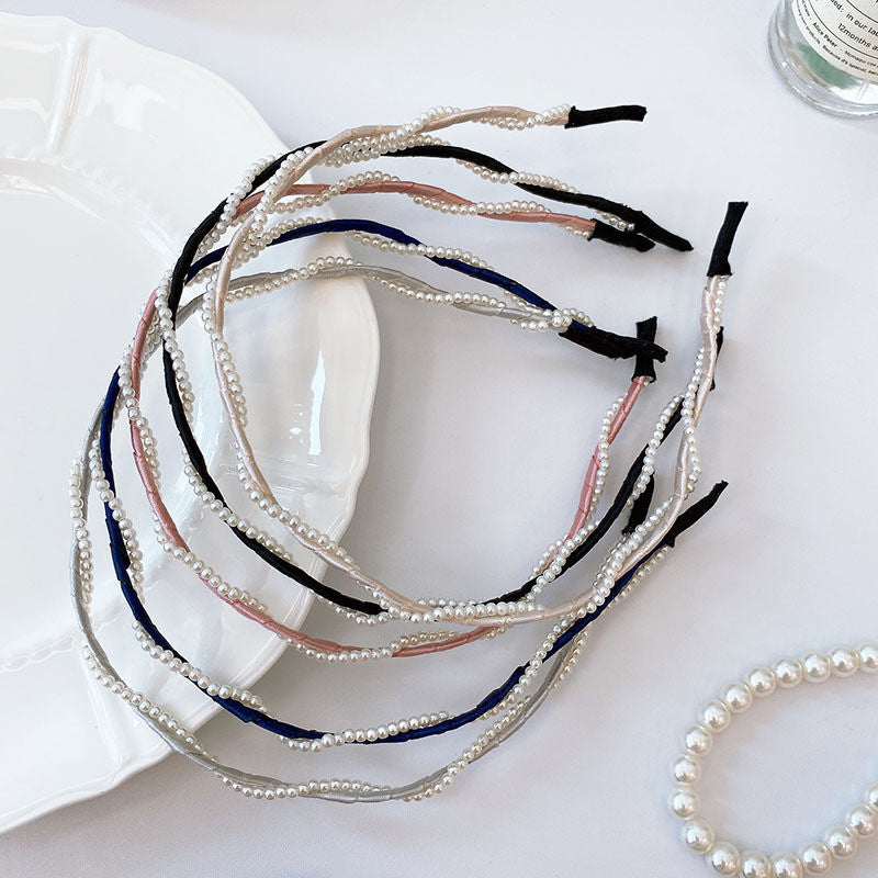 Elegant Pearl Hair Band | Wavy Hair Hoop for Women | Stylish & Comfortable Headwear - HH03 优雅珍珠发箍 女士波浪发带 | 时尚舒适头饰