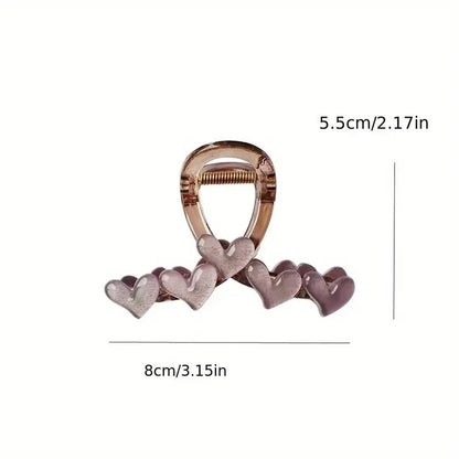 Vintage Jelly Love Scratch Clip | Large Heart-Shaped Crab Hair Claw | Fashionable  Headdress for Women - ZJ048 复古果冻爱心发夹