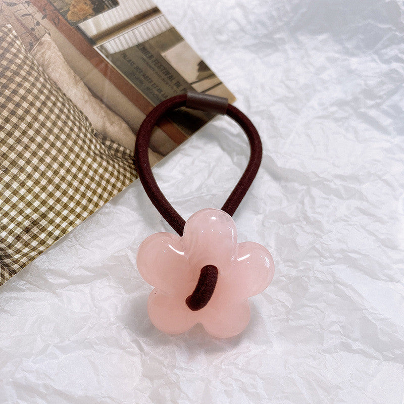 Hair Rope Flower Rubber Bands Women Hair Bands Sweet Hair Ties Flower Scrunchies-FqF5 花朵橡皮筋发绳