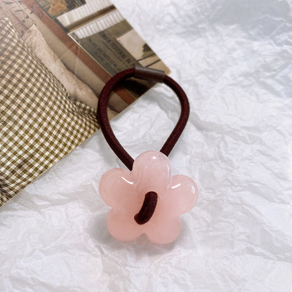 Hair Rope Flower Rubber Bands Women Hair Bands Sweet Hair Ties Flower Scrunchies-FqF5 花朵橡皮筋发绳